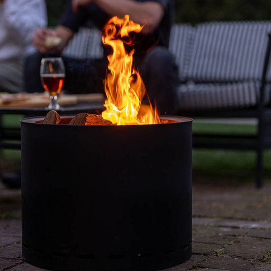 Brasero sin humo - Fogón - Negro - Acero inoxidable 50 cm + Accesorios