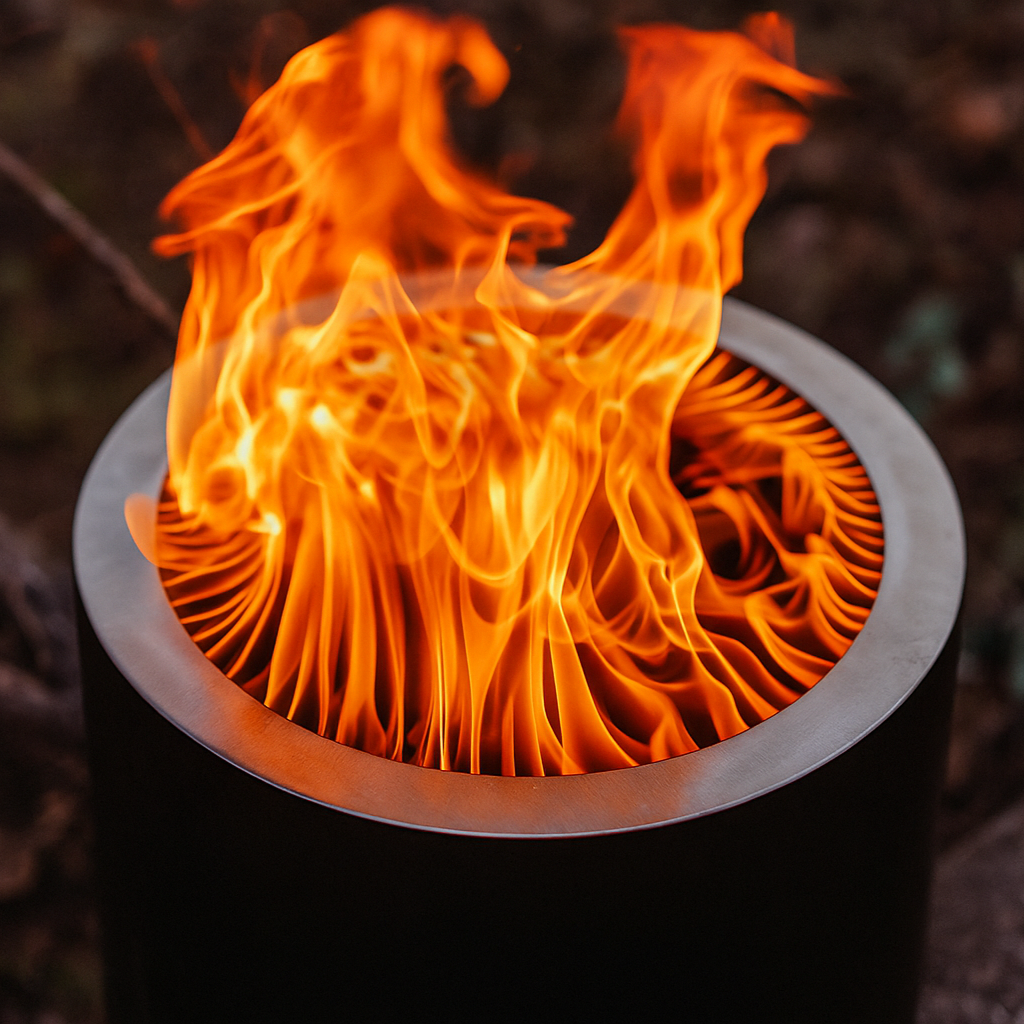 Brasero sin humo - Fogón - Negro - Acero inoxidable 50 cm + Parrilla