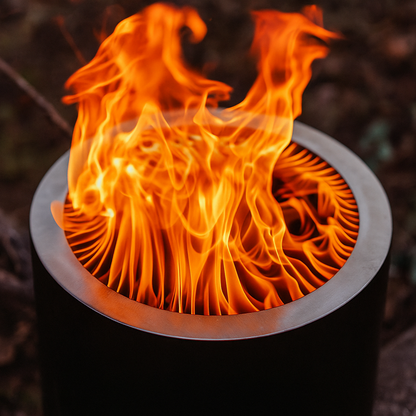 Brasero sin humo - Fogón - Negro - Acero inoxidable 50 cm + Parrilla