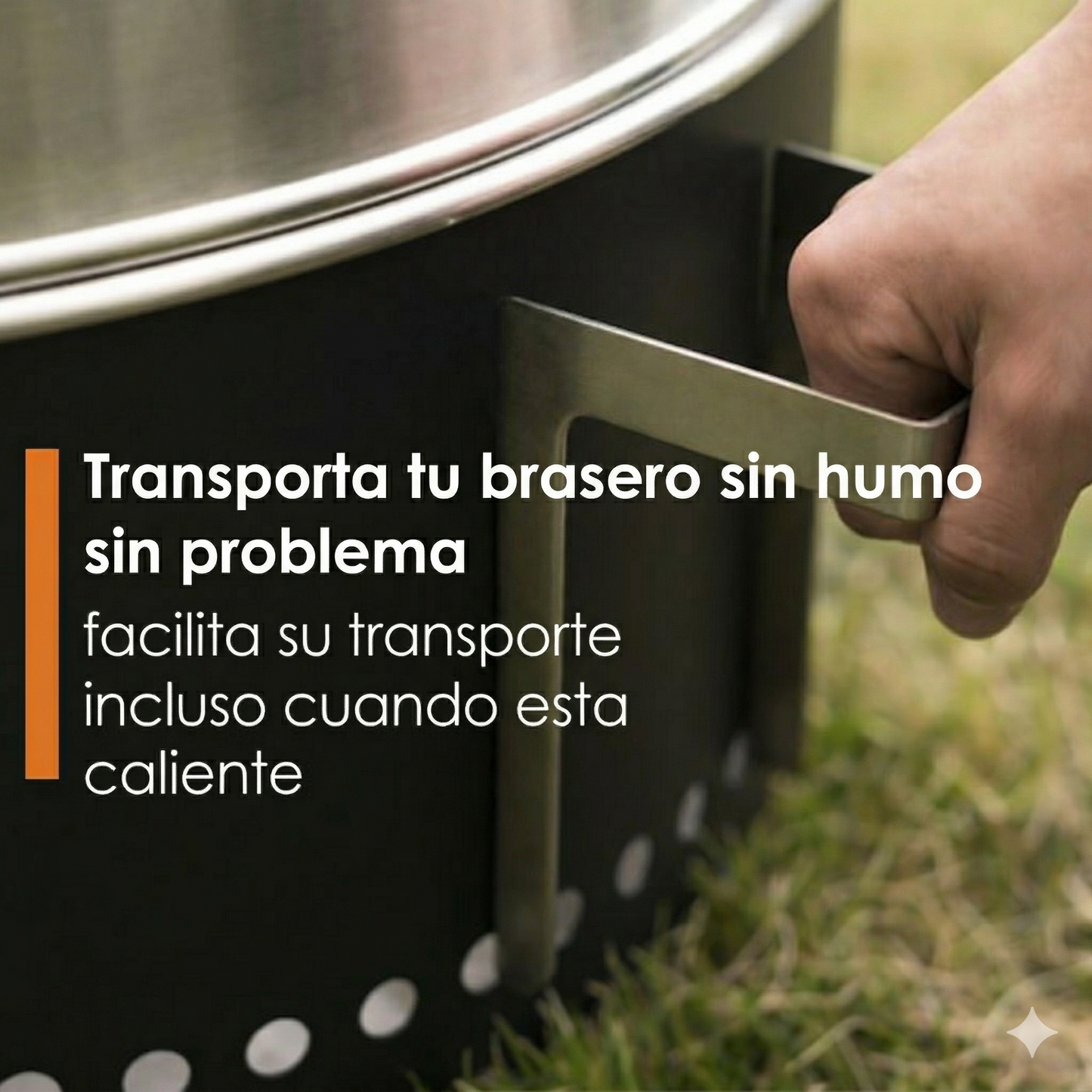 Brasero sin humo - Fogón  - Negro - Acero inoxidable 70 cm