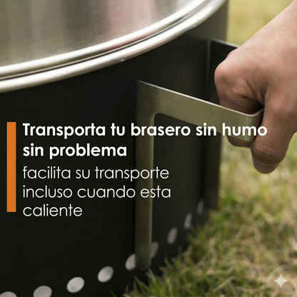 Brasero sin humo - Fogón  - Negro - Acero inoxidable 70 cm