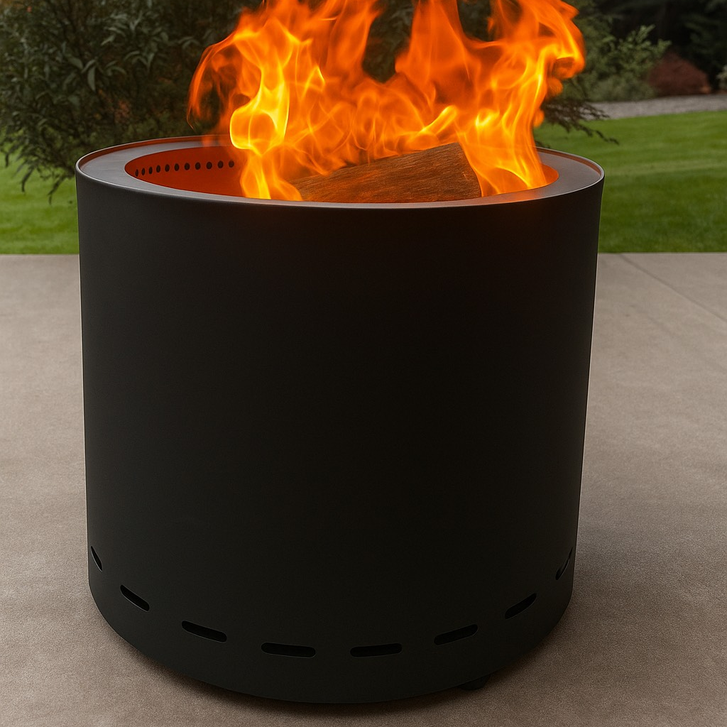 Brasero sin humo - Fogón - Negro - Acero inoxidable 50 cm + Parrilla