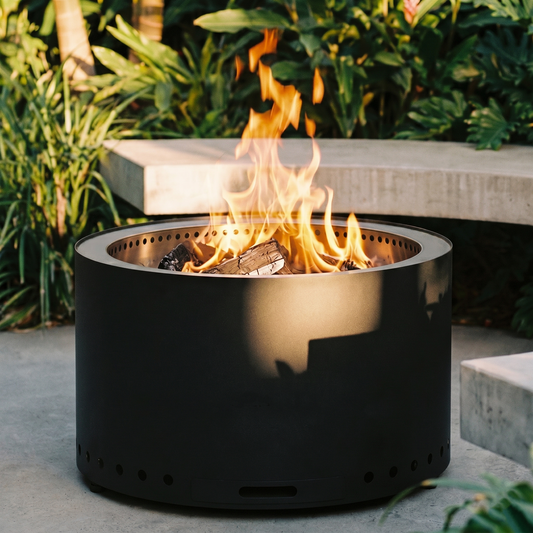 Brasero sin humo - Fogón  - Negro - Acero inoxidable 70 cm