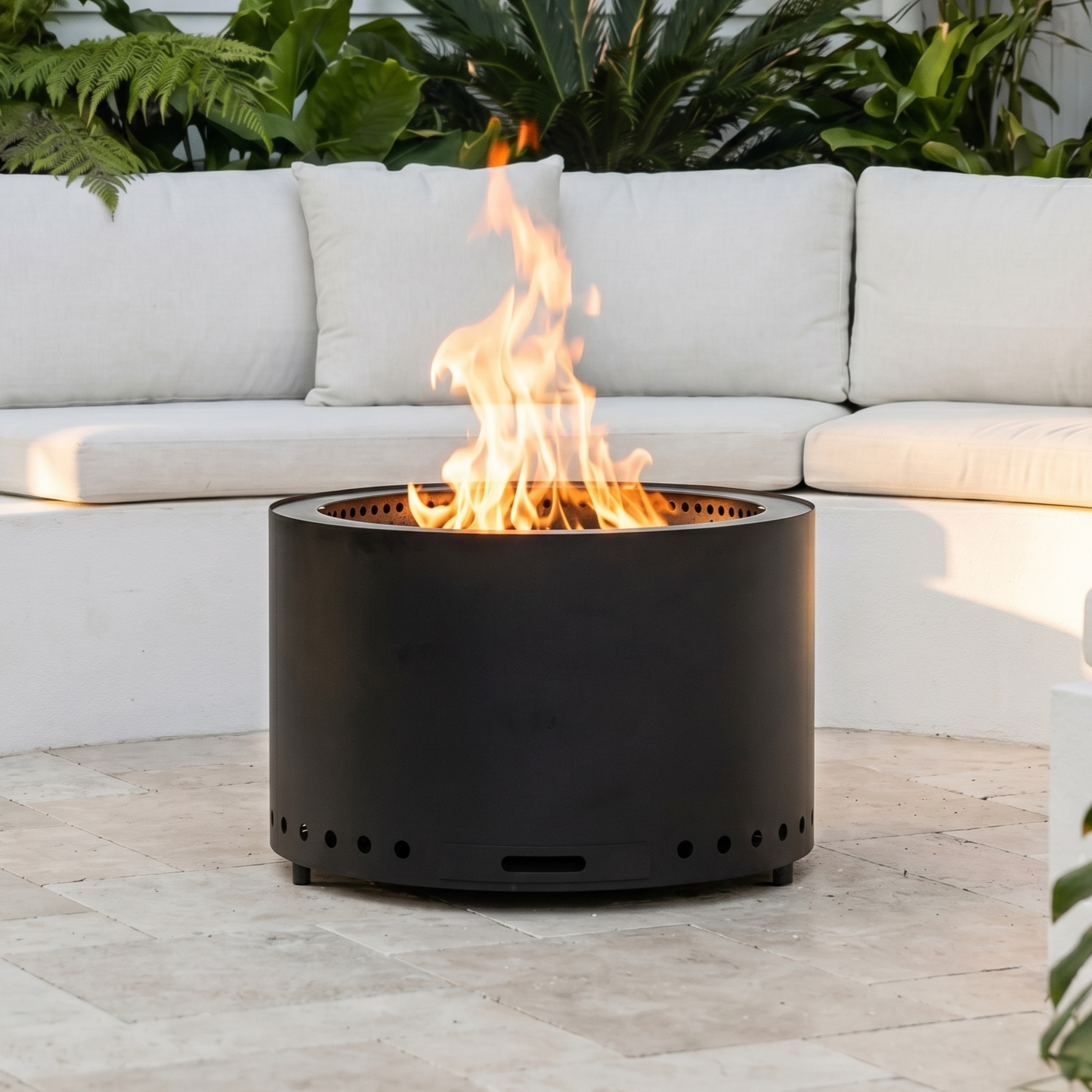 Brasero sin humo - Fogón  - Negro - Acero inoxidable 70 cm