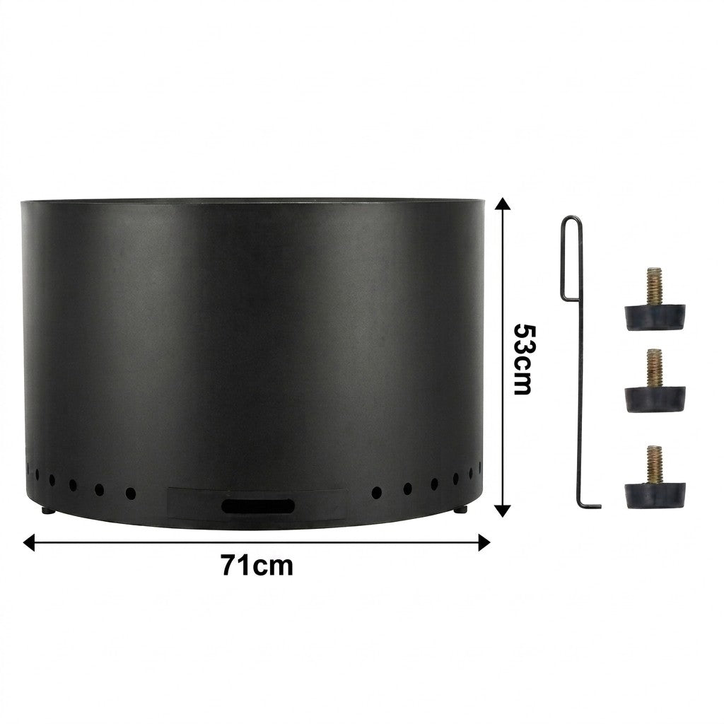 Brasero sin humo 70 cm - Fogón  - Negro - Acero inoxidable