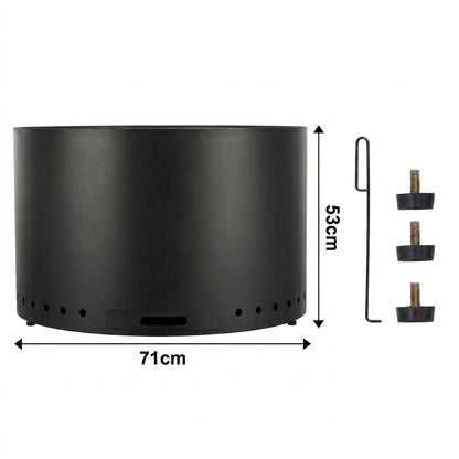 Brasero sin humo 70 cm - Fogón  - Negro - Acero inoxidable