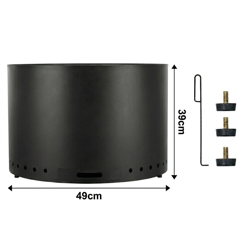 Brasero sin humo 50 cm - Fogón  - Negro - Acero inoxidable