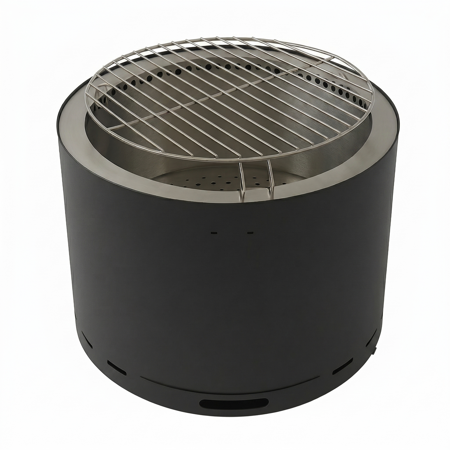 Brasero sin humo - Fogón - Negro - Acero inoxidable 50 cm + Parrilla